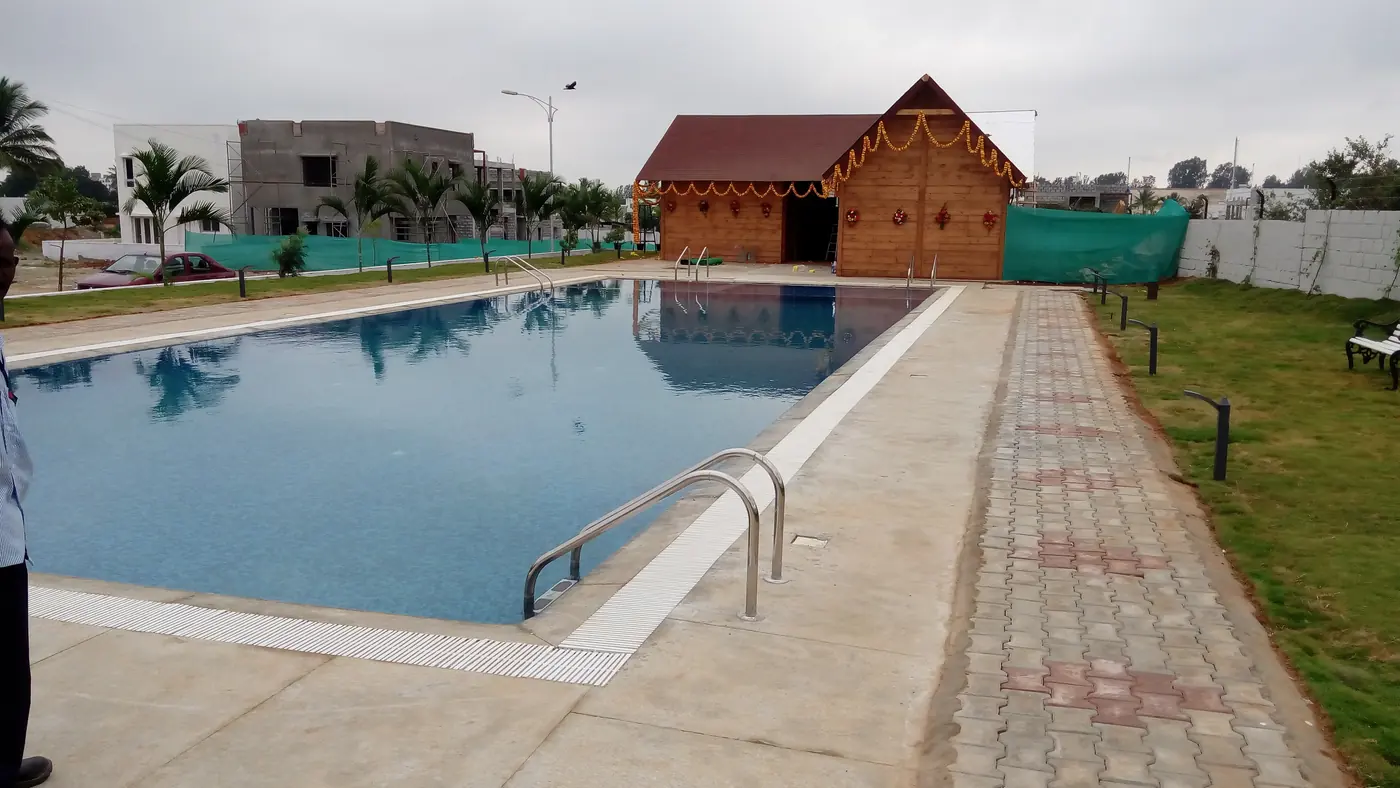 Community lap pool and clubhouse